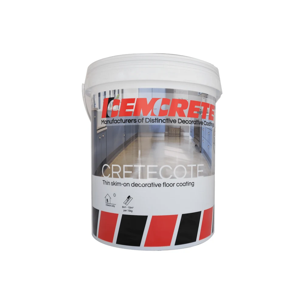 Cemcrete CreteCote thin skim-on decorative floor coating, pail
