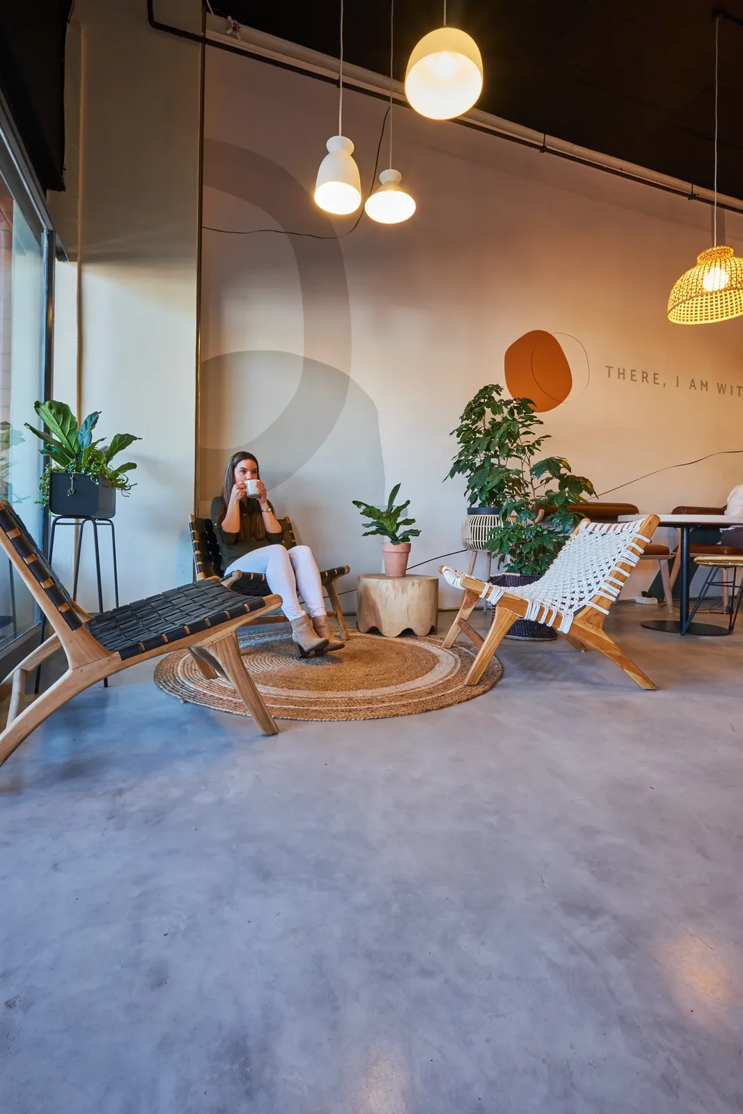 Cemcrete RenoCrete floor, café lounge seating, Botswana