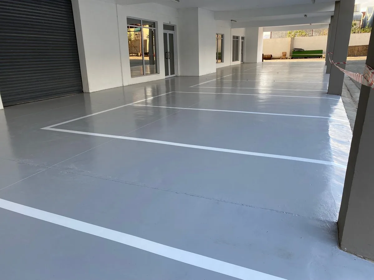 Epoxy floor with parking bay marking, commercial Botswana