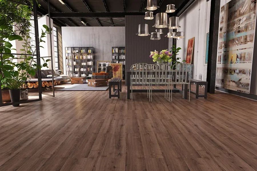 Vinyl and hybrid flooring installed, residential interior, Botswana