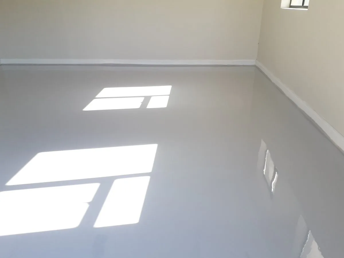 Light grey epoxy flooring installed by Tswanacrete, Botswana