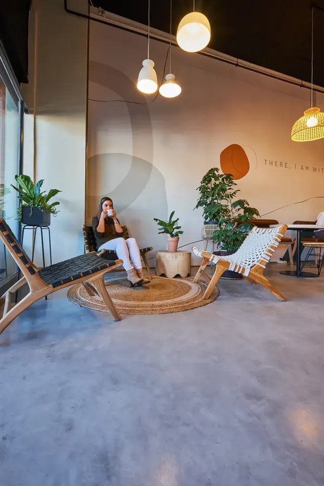 Cemcrete RenoCrete floor, café lounge seating, Botswana