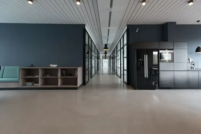 Polished concrete commercial office surface system, Botswana