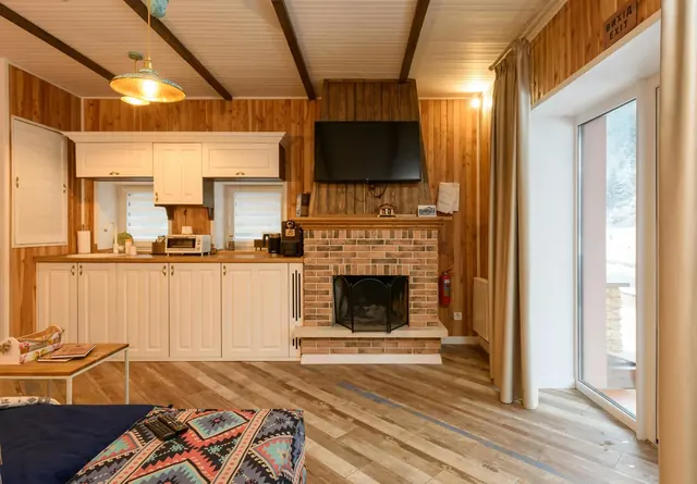 Residential vinyl flooring living room, Botswana